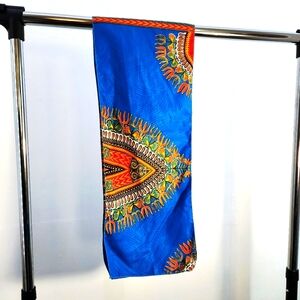 Vibrant Blue Patterned Scarf